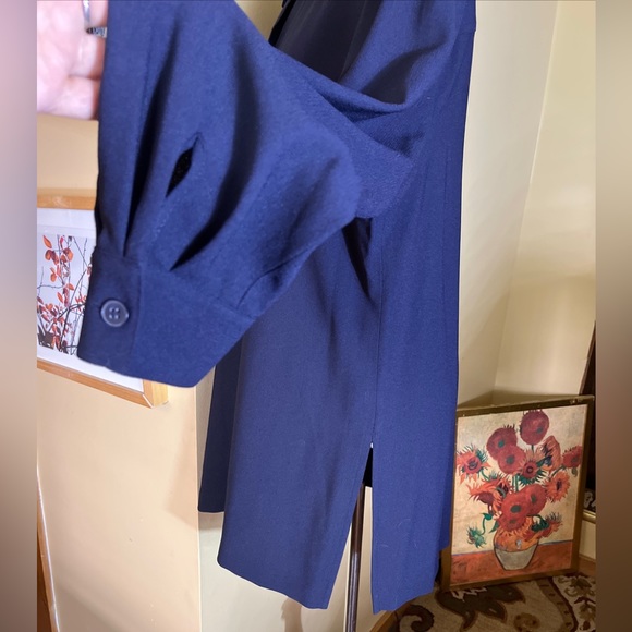 CHAUS Size 18 Career Tunic Blouse Buttondown Navy Blue Career Elegant $89 NEW - Picture 8 of 14